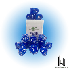 SET OF 15 DICE: MARBLE BLUE